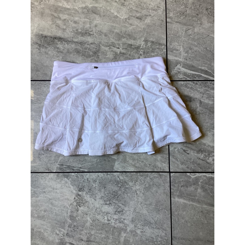 Lululemon Pace Rival Skirt White Tall Tennis Running Skort LW8A84R Size 6